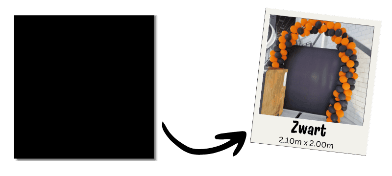 Zwart Peesdoek breed